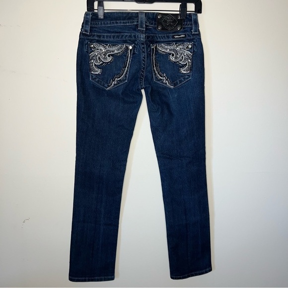 Miss Me for Buckle Embellished Dark Blue Slim Low Rise Capri Jeans Size 25 - Picture 9 of 12